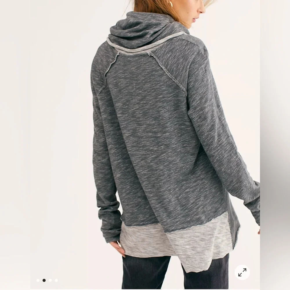 Free People Beach Cocoon Cowl Neck Pullover Top NWT Size M